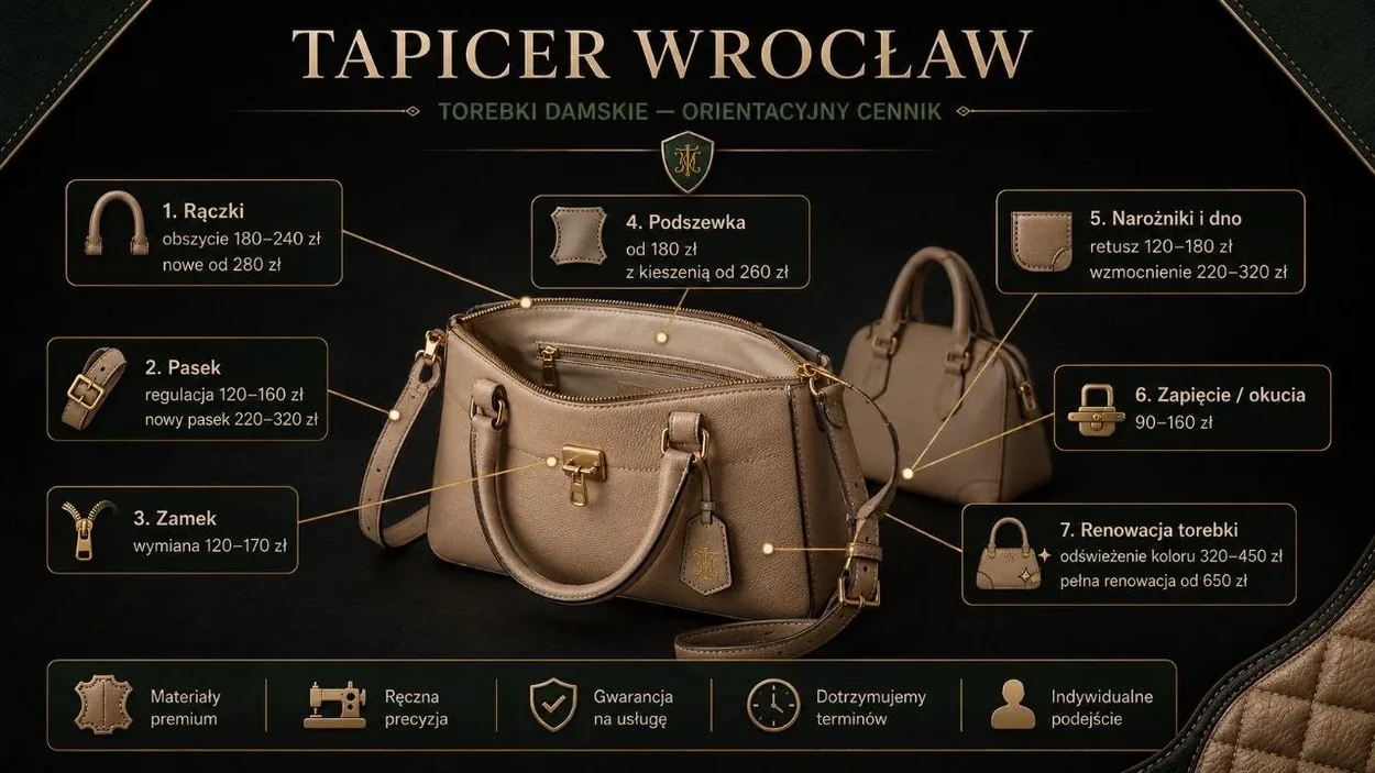 GALANTERIA — orientacyjny cennik, Tapicer Wrocław
